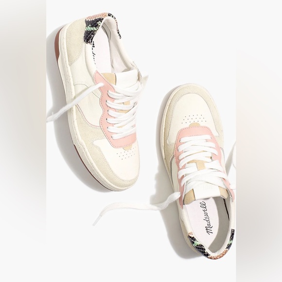 Madewell Court Sneakers in Colorblock Suede and Snakeskin Embossed Leather - Picture 1 of 6